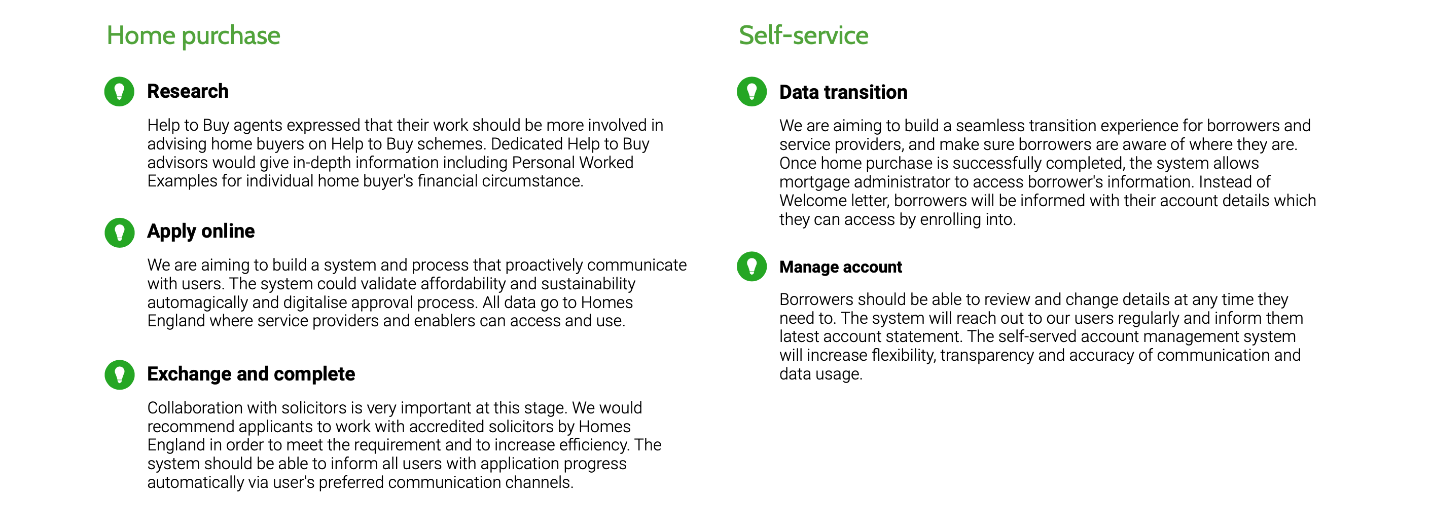 Opportunities on Help to Buy Equity Loan Service Blueprint to-be