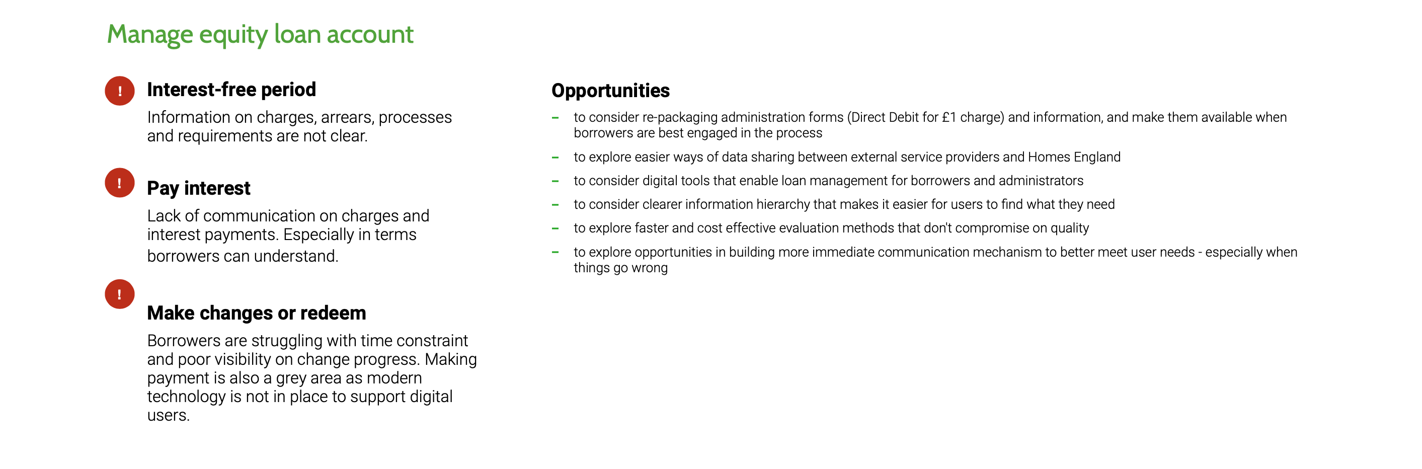 Pain points on Help to Buy Equity Loan SErvice Blueprint as-is -2